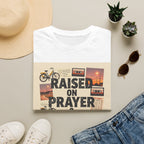 Raised on Prayer T-Shirt — Vintage Faith & Nostalgia Tee