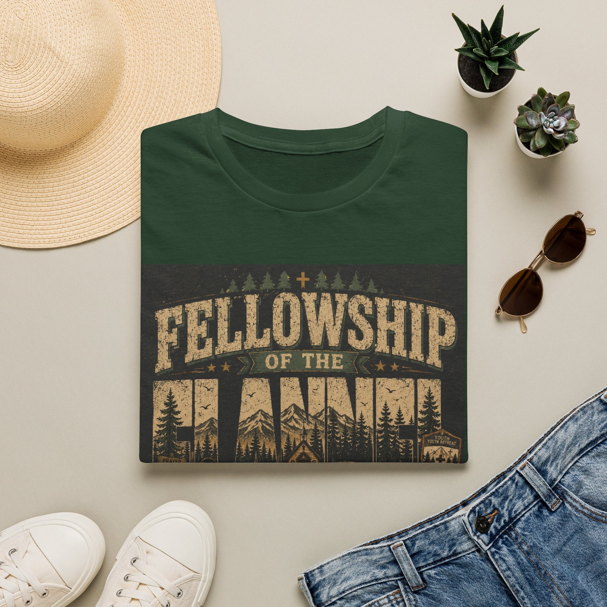Fellowship of the Flannel T-Shirt — Vintage Outdoor Camping Tee