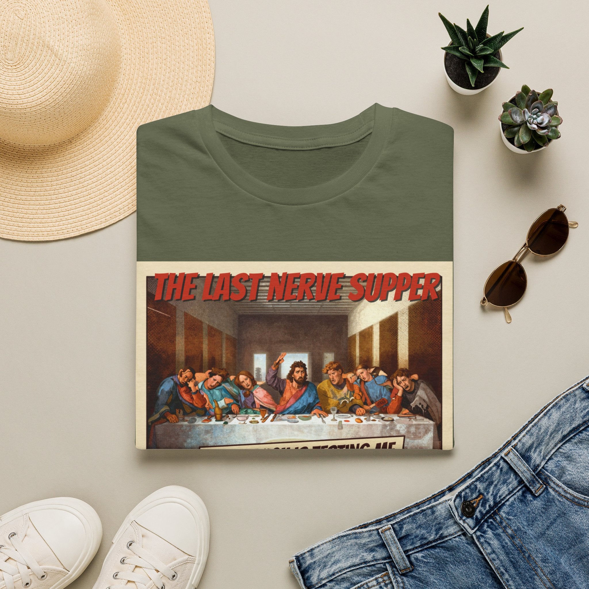 The Last Nerve Supper T-Shirt — Funny Parody Jesus Last Supper Graphic Tee