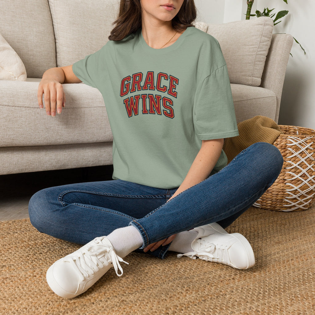 Grace Wins Bold Text T-Shirt
