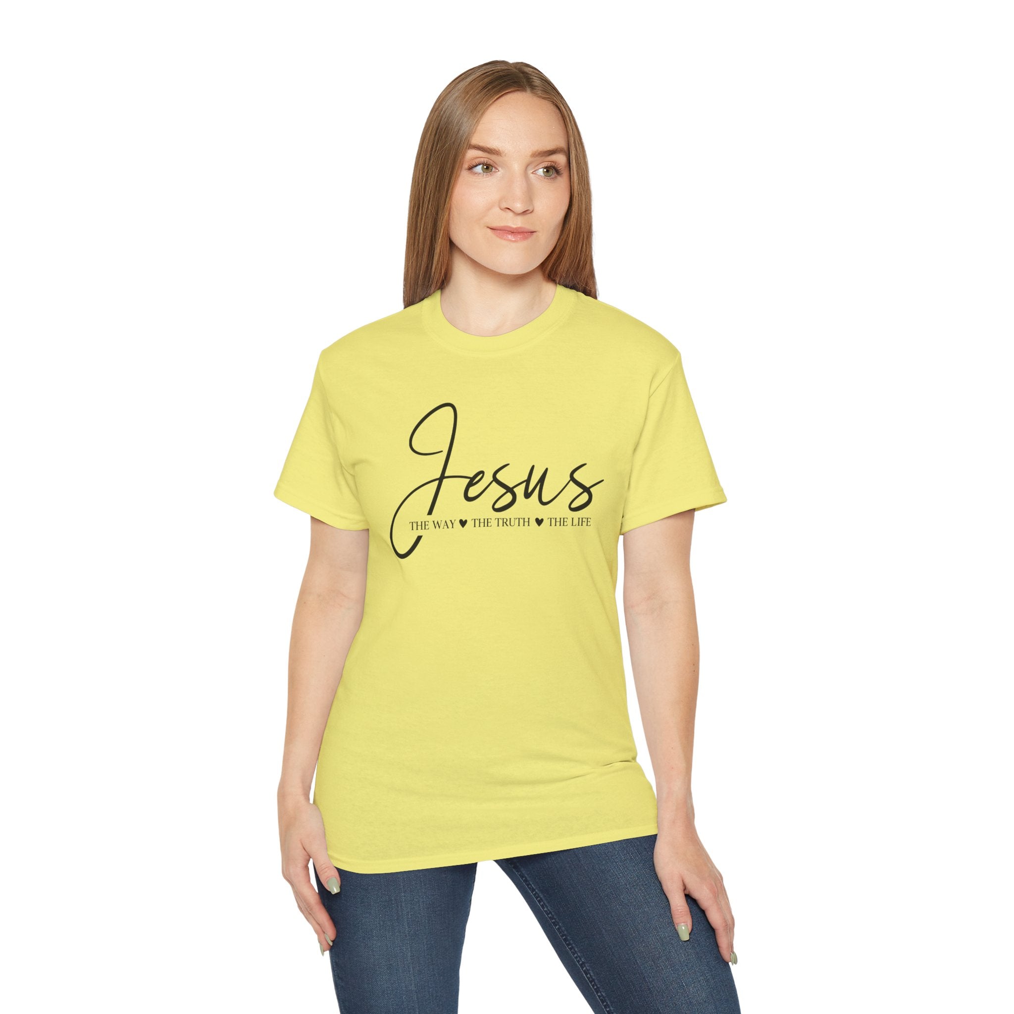 Jesus Script Tee — "Jesus: The Way The Truth The Life" Christian Faith T-Shirt