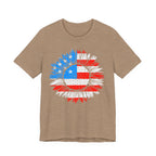 American Flag Sunflower T-Shirt — Patriotic USA Floral Tee for 4th of July
