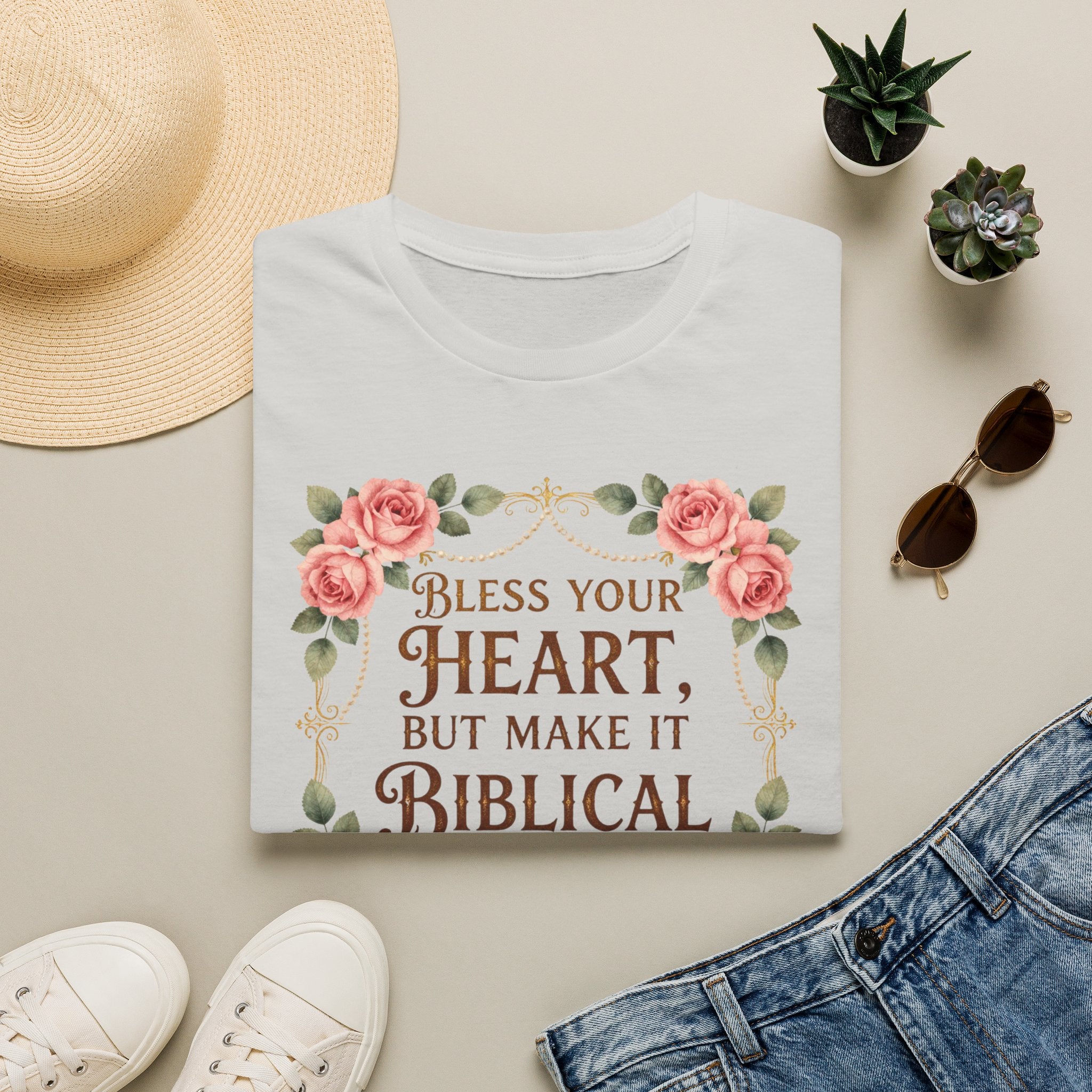 Biblical Blessings T-Shirt — "Bless Your Heart, But Make It Biblical" Floral Tee
