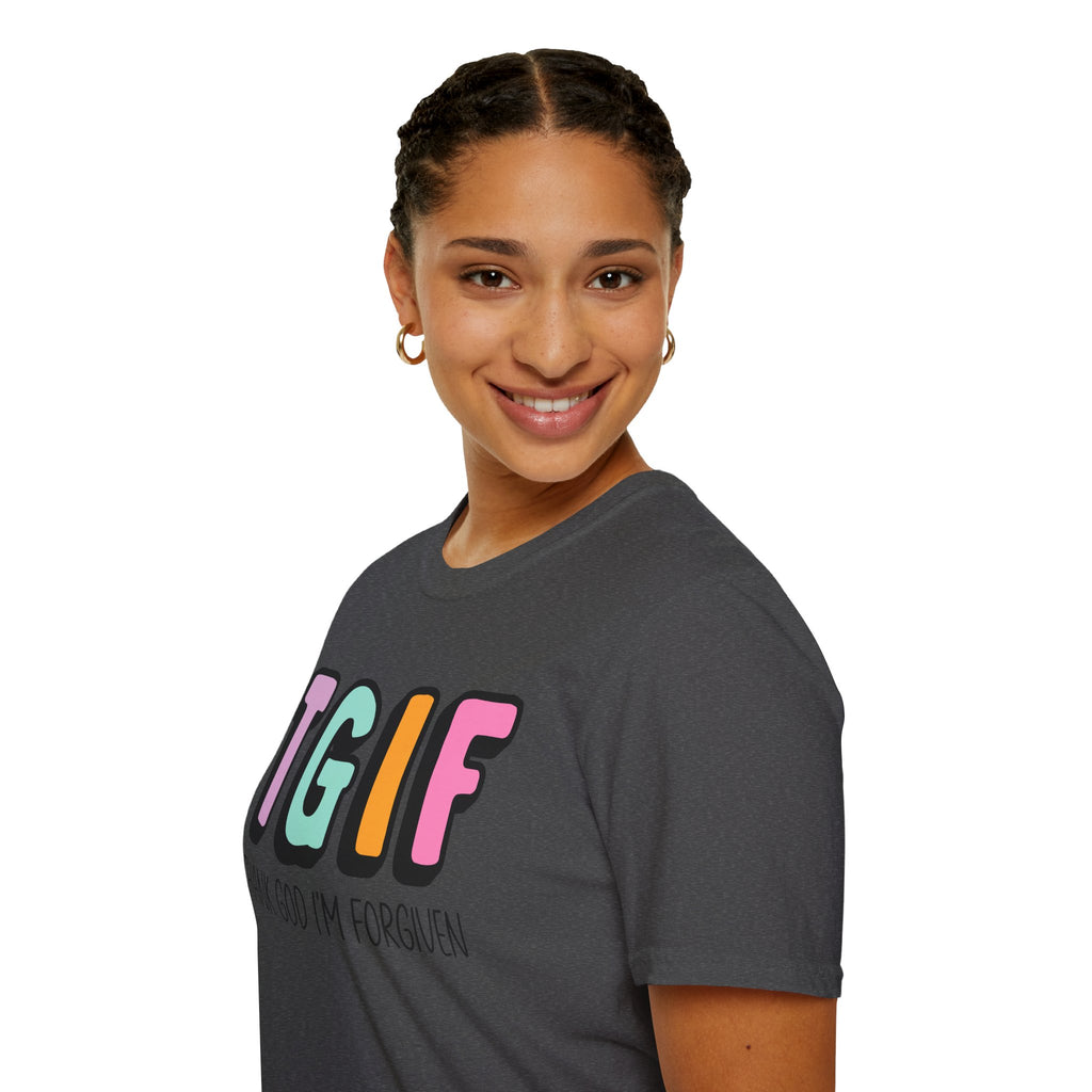 TGIF "Thank God I’m Forgiven" T-Shirt — Colorful Christian Faith Tee