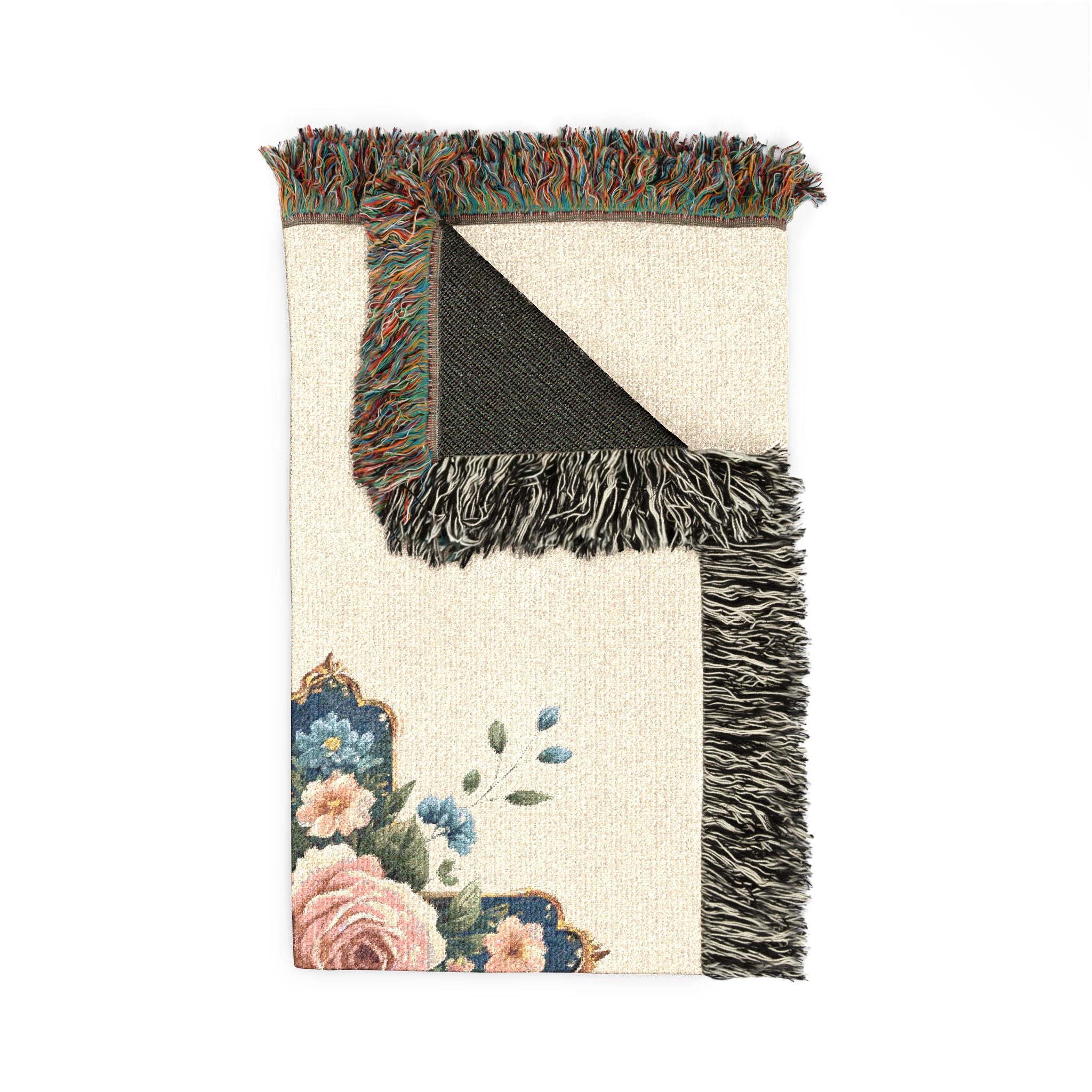 Saved By Grace Woven Blanket — Floral Cross & Cowboy Boots Throw