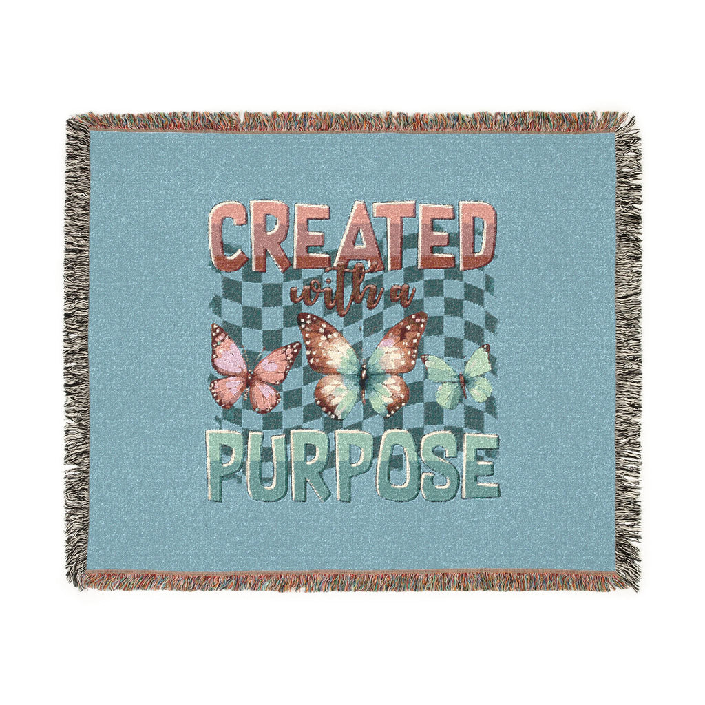 Created With Purpose Woven Blanket — Inspirational Butterfly Throw