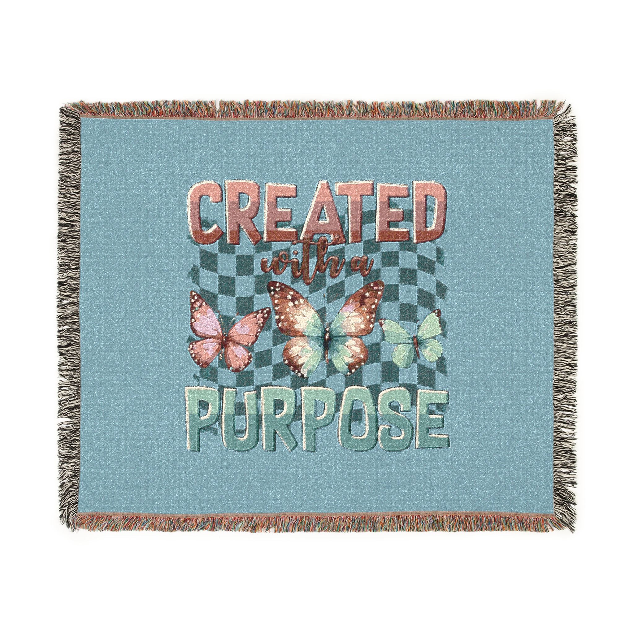 Created With Purpose Woven Blanket — Inspirational Butterfly Throw