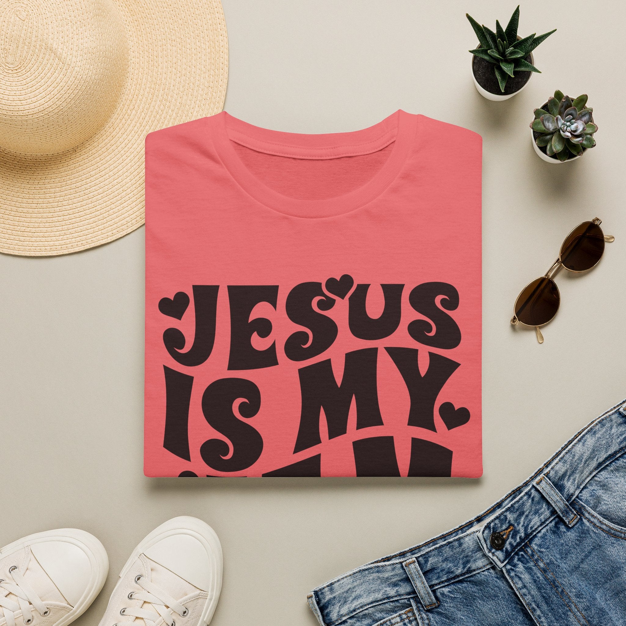Jesus Is My Jam T-Shirt — Retro Heart Faith Tee