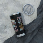 20oz Travel Tumbler — “Coffee Gets Me Through Keeping” Leopard & Coffee Cup Design