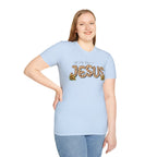 Jesus Leopard Print T-Shirt — "All My Hope Is In Jesus" Floral Faith Tee