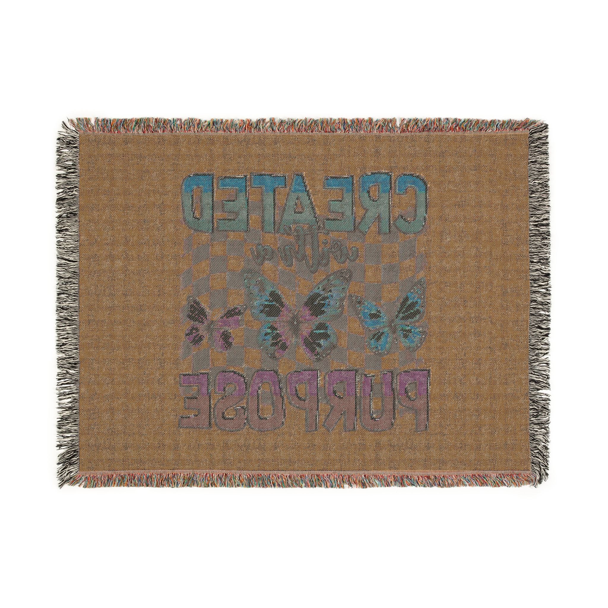 Created With Purpose Woven Blanket — Inspirational Butterfly Throw