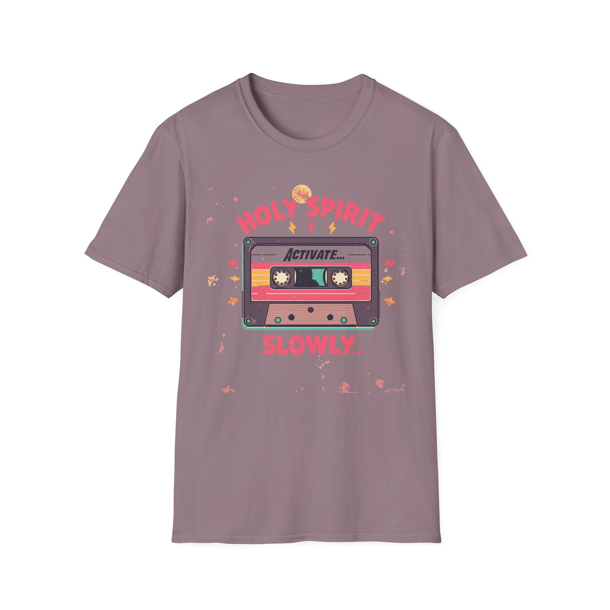 Holy Spirit Activate Slowly T-Shirt — Retro Cassette Christian Tee