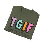 TGIF "Thank God I’m Forgiven" T-Shirt — Colorful Christian Faith Tee