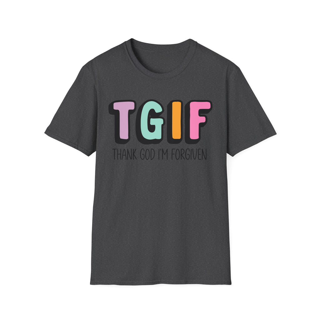 TGIF "Thank God I’m Forgiven" T-Shirt — Colorful Christian Faith Tee