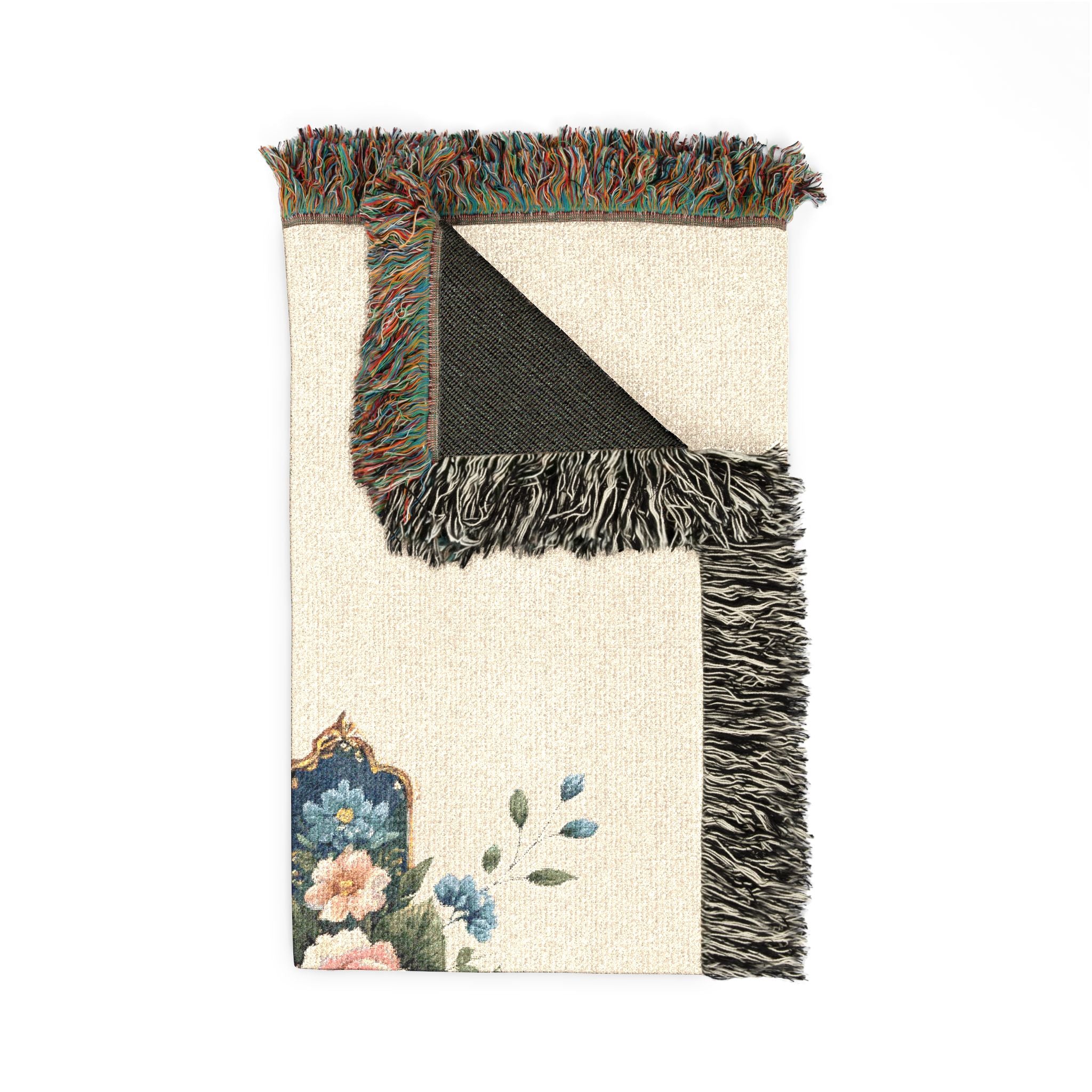 Saved By Grace Woven Blanket — Floral Cross & Cowboy Boots Throw