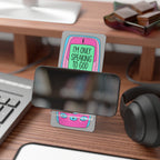 Phone Stand — Retro Pink Cellphone Design "I'm Only Speaking to God Today"