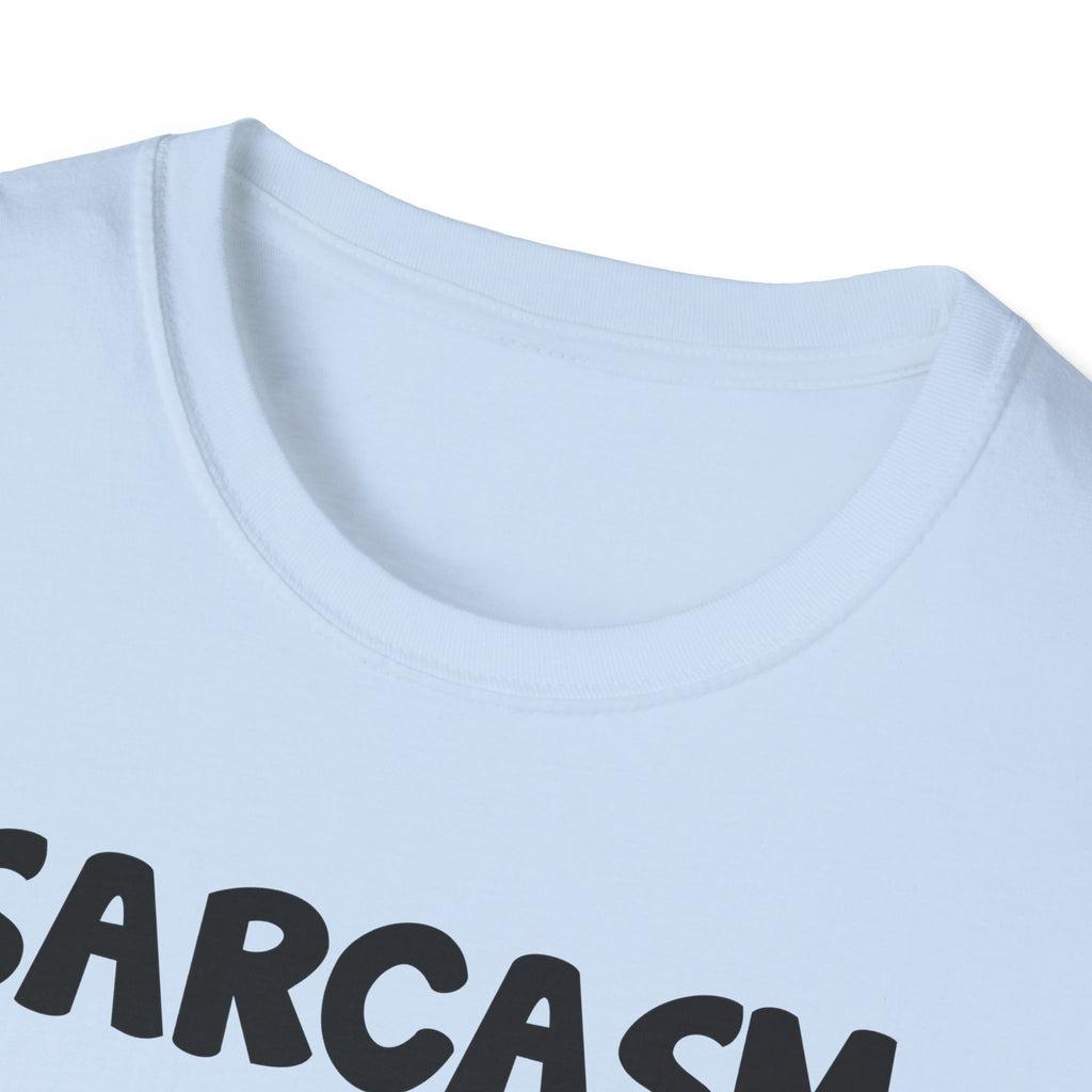 Sarcasm T-Shirt — "Sarcasm because slapping people is probably a sin" Funny Graphic Tee