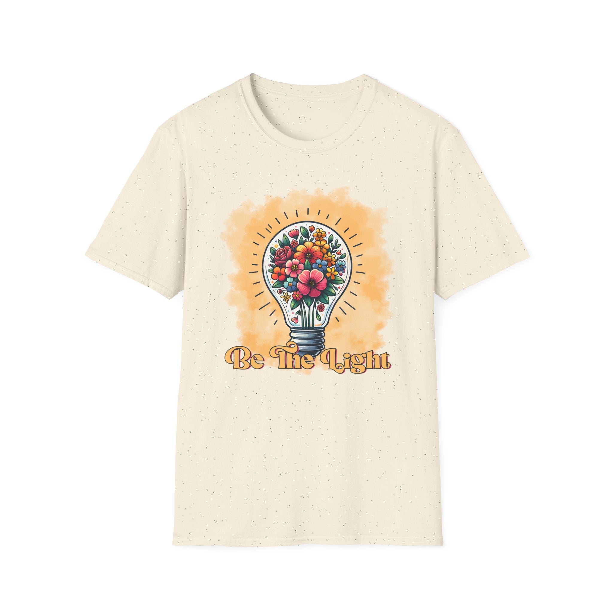 Be The Light Graphic T-Shirt — Floral Lightbulb Inspirational Tee