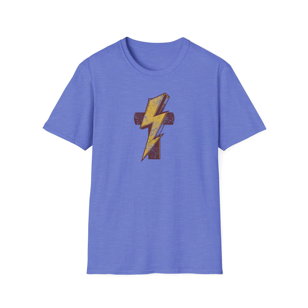 Vintage Lightning Bolt T-Shirt — Retro Distressed Yellow Bolt Tee