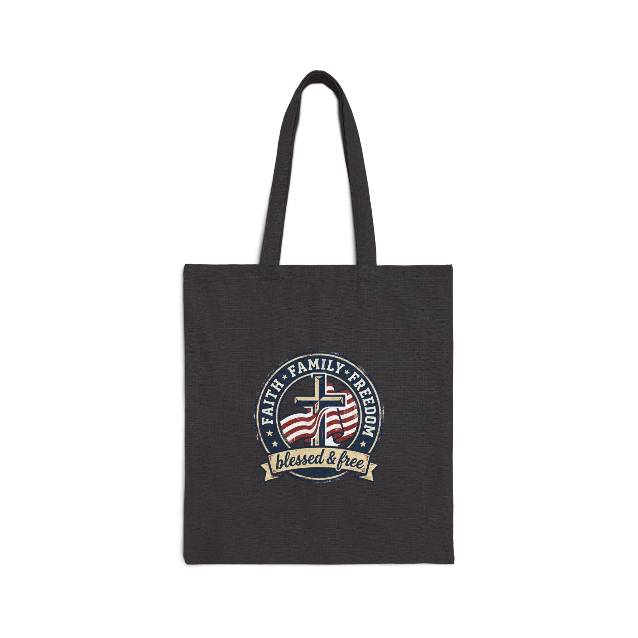 Faith • Family • Freedom tote | patriotic faith-based vintage Americana, July 4th
