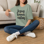 Jesus Knows I’m Trying Christian T-Shirt