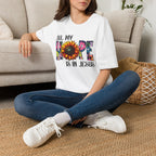 Faith T-Shirt — “All My Hope Is In Jesus” Sunflower Floral Design