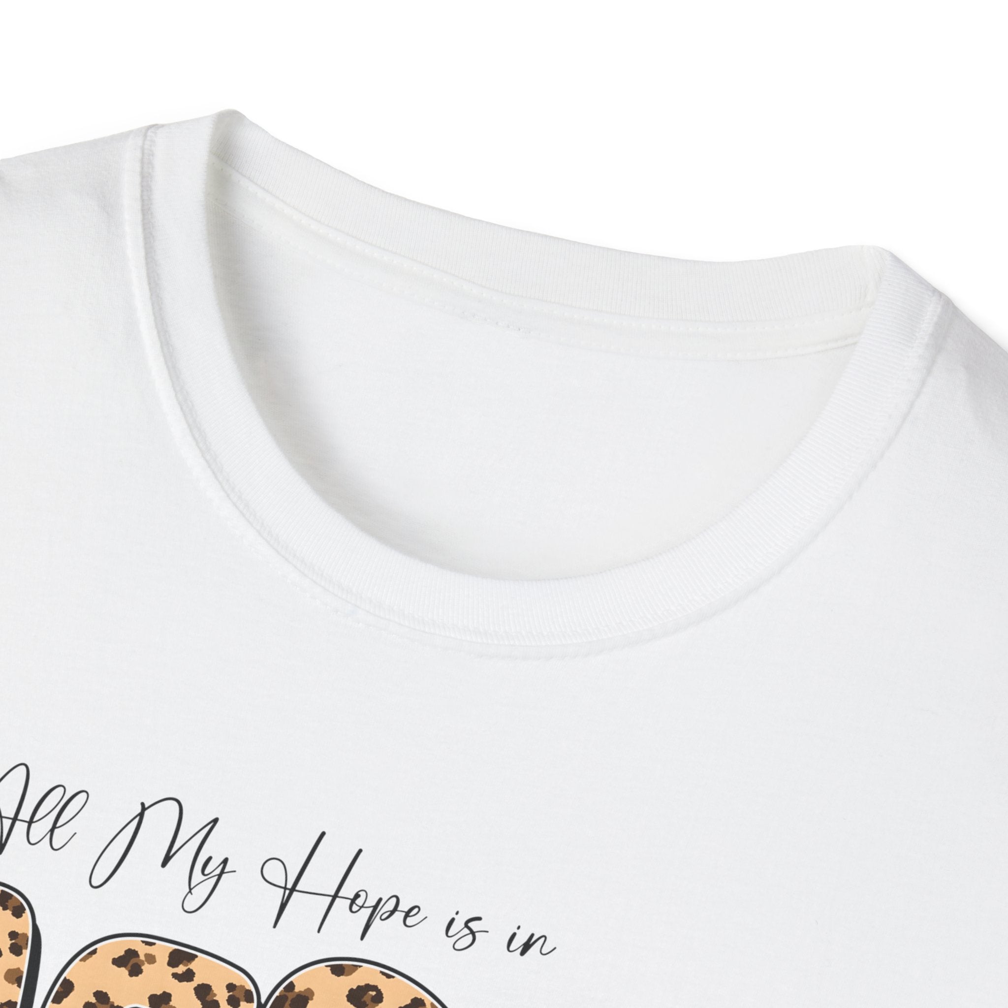 Jesus Leopard Print T-Shirt — "All My Hope Is In Jesus" Floral Faith Tee