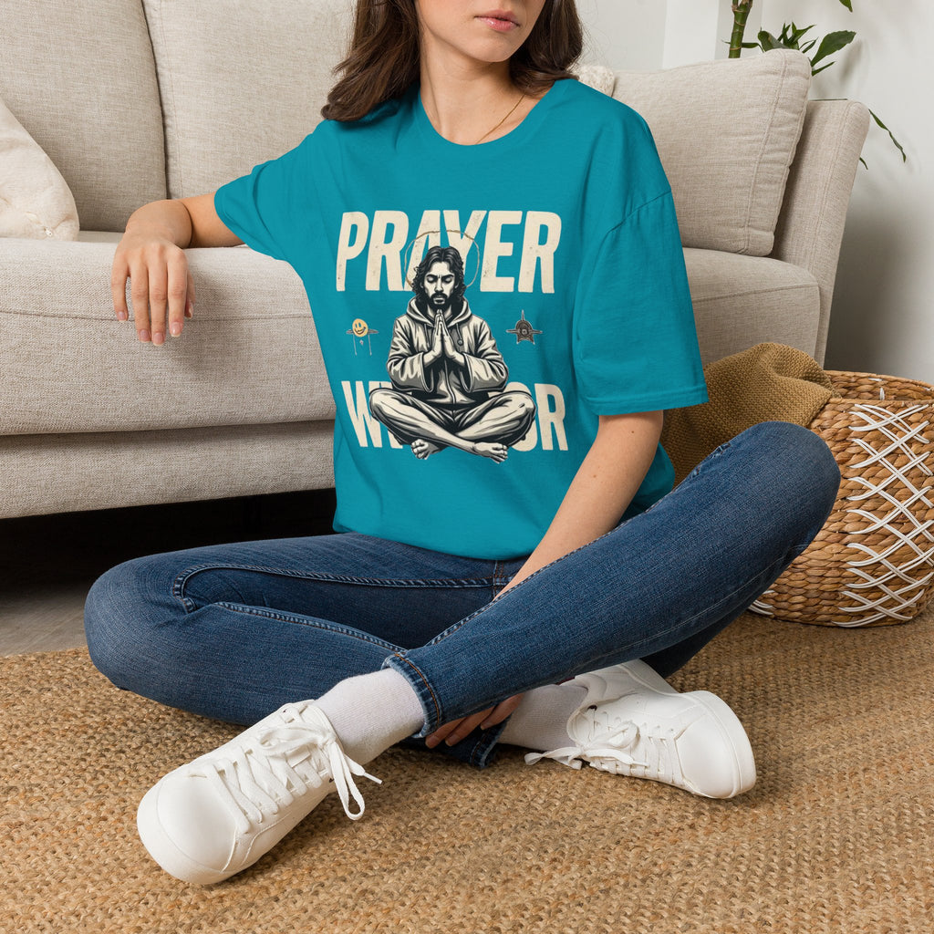 Prayer Warrior T-Shirt — Meditative Jesus Graphic Tee