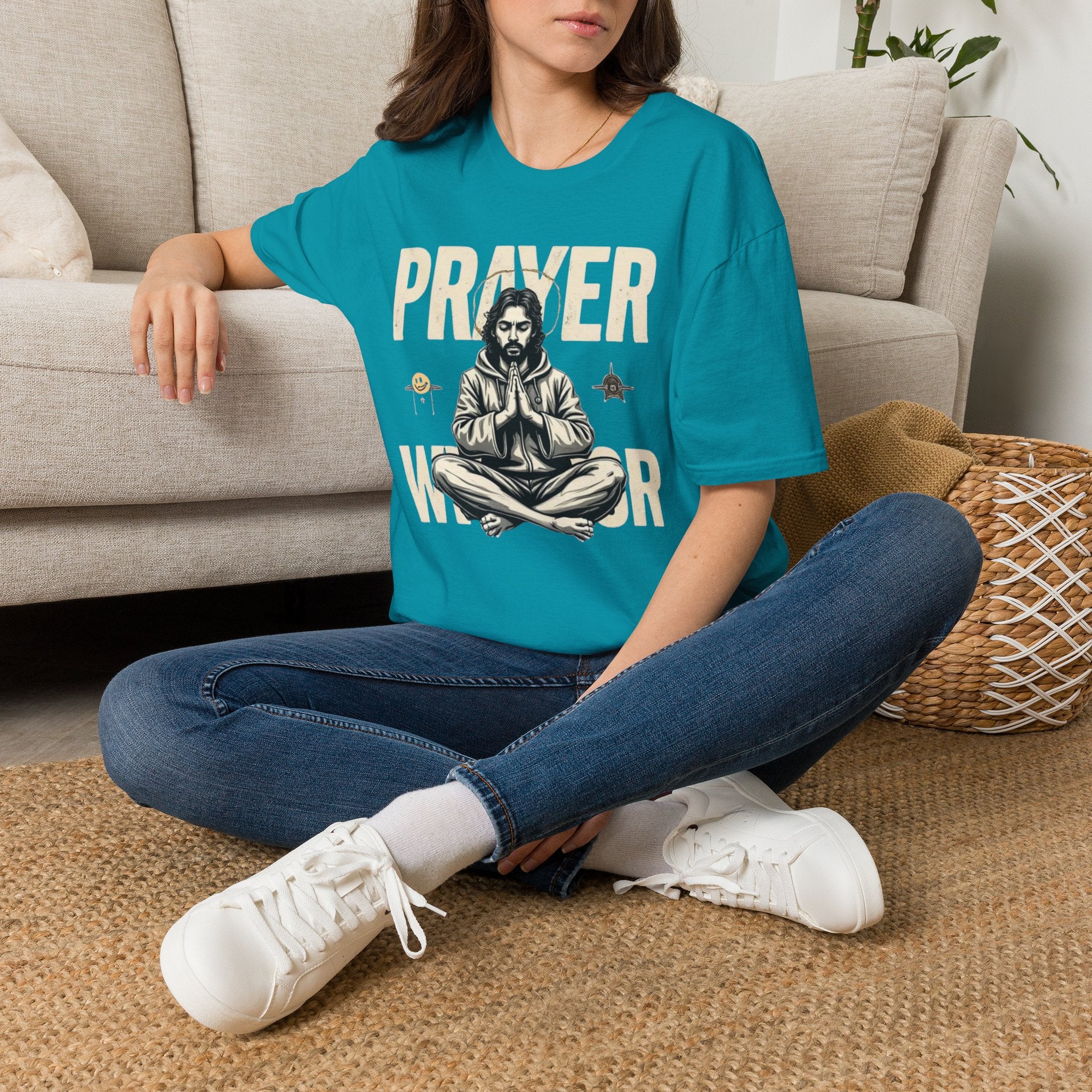 Prayer Warrior T-Shirt — Meditative Jesus Graphic Tee