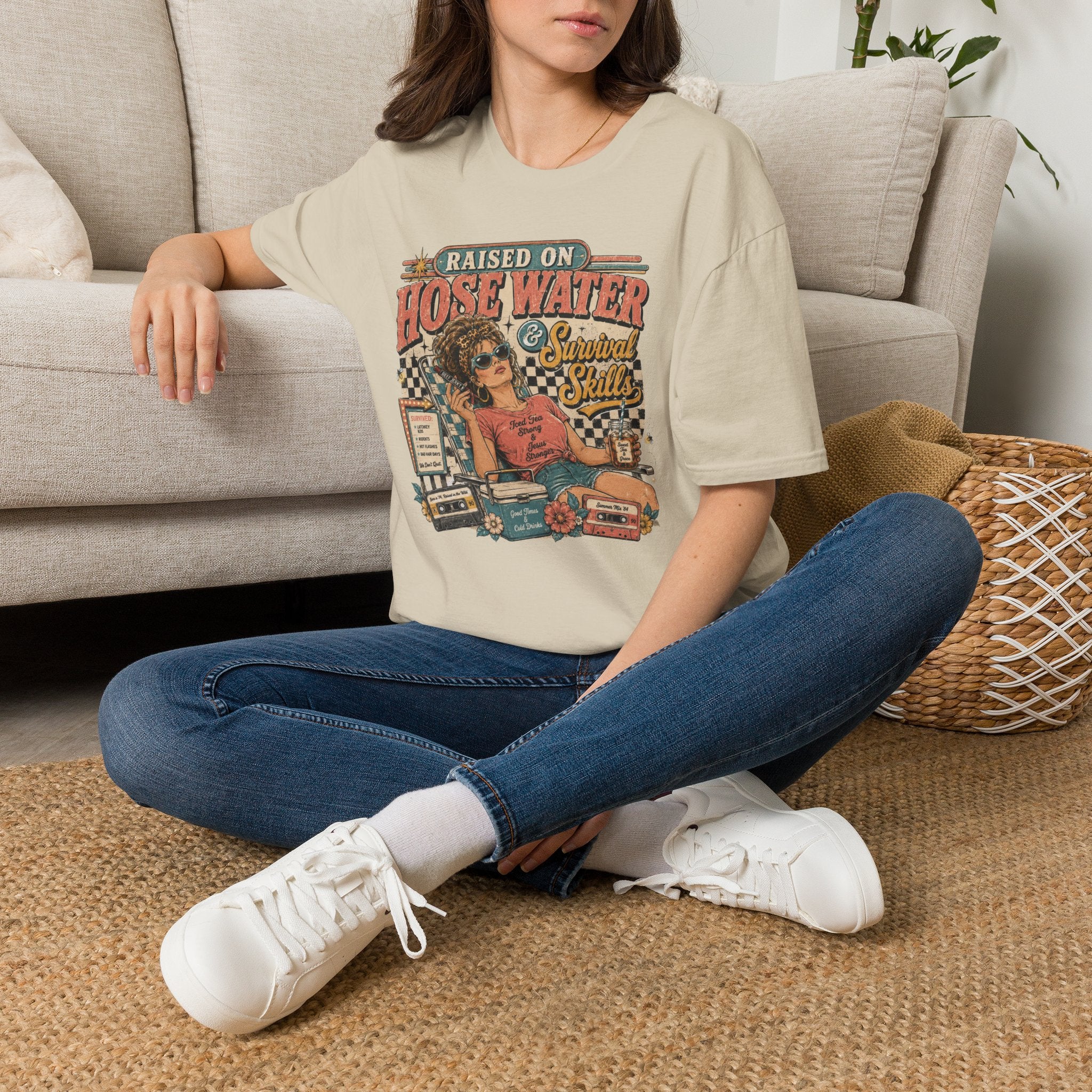 Raised on Hose Water Retro Graphic T-Shirt — Vintage Barber/Salon Vibes