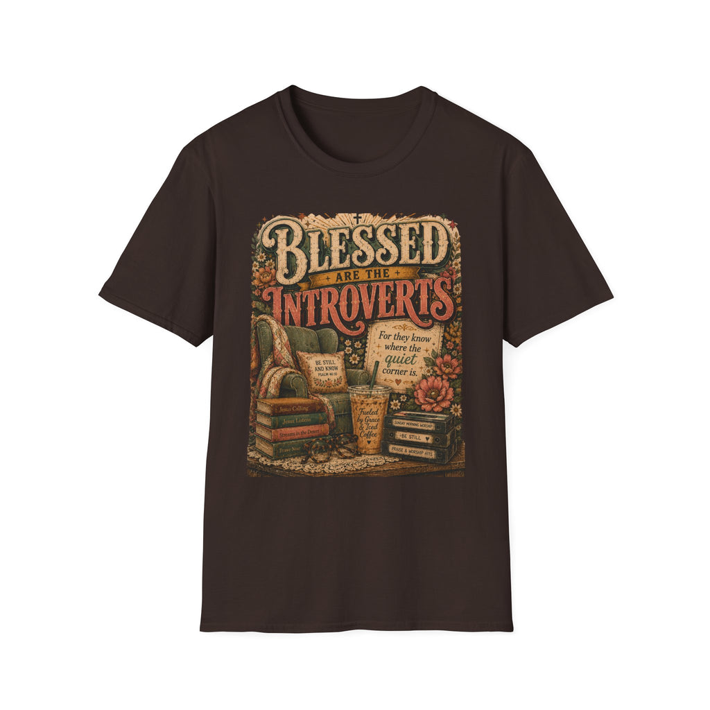 Blessed Are the Introverts T-Shirt — Cozy Vintage Introvert Tee
