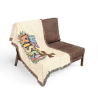 He Is Risen Woven Blanket — Easter Cross Floral Throw