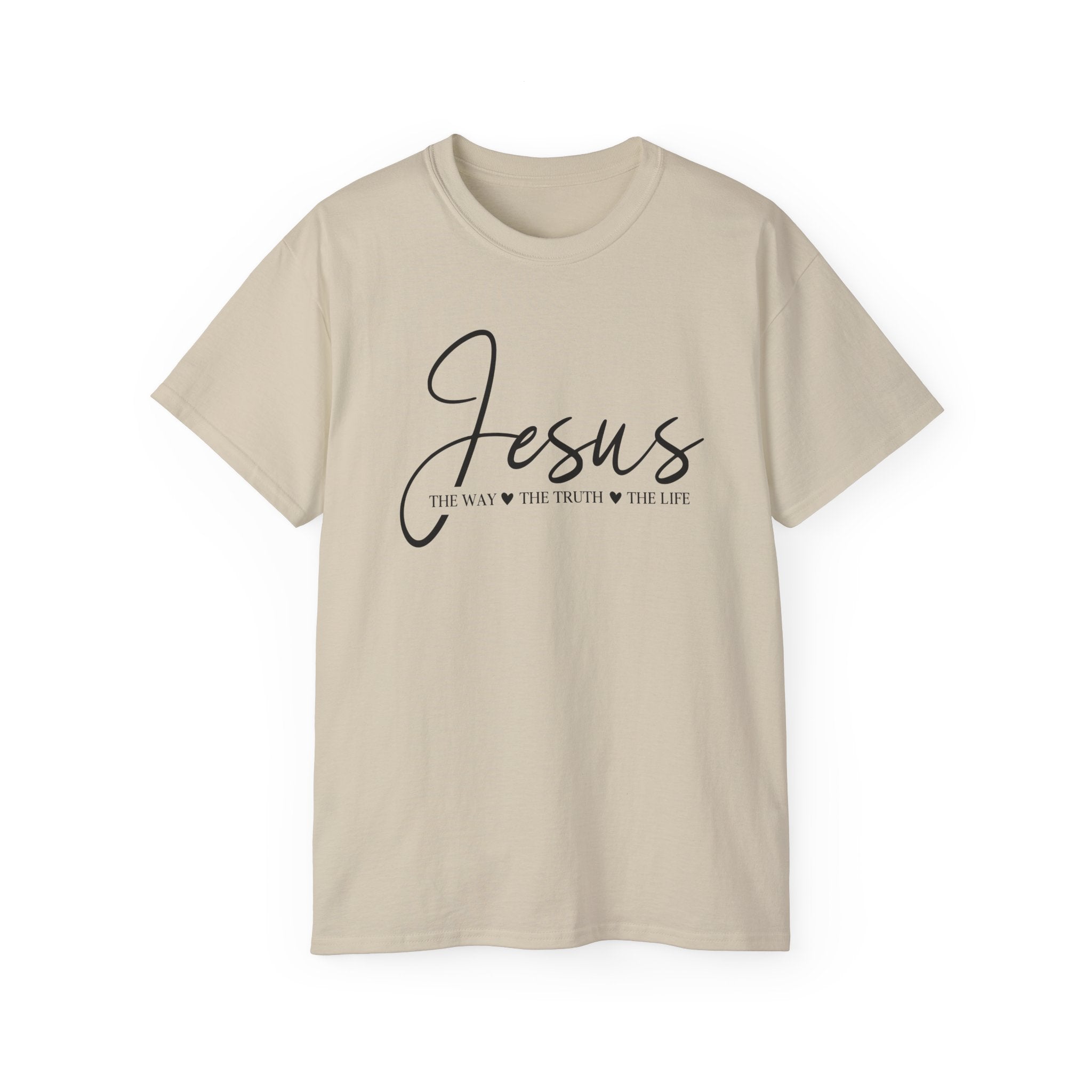 Jesus Script Tee — "Jesus: The Way The Truth The Life" Christian Faith T-Shirt