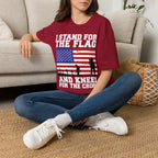 I Stand for the Flag & Kneel for the Cross T-Shirt — Patriotic American Flag Tee