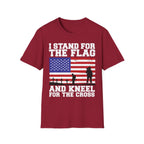 I Stand for the Flag & Kneel for the Cross T-Shirt — Patriotic American Flag Tee
