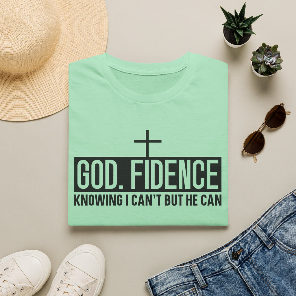 Faith Confidence T-Shirt — "God. Fidence" Christian Inspirational Tee