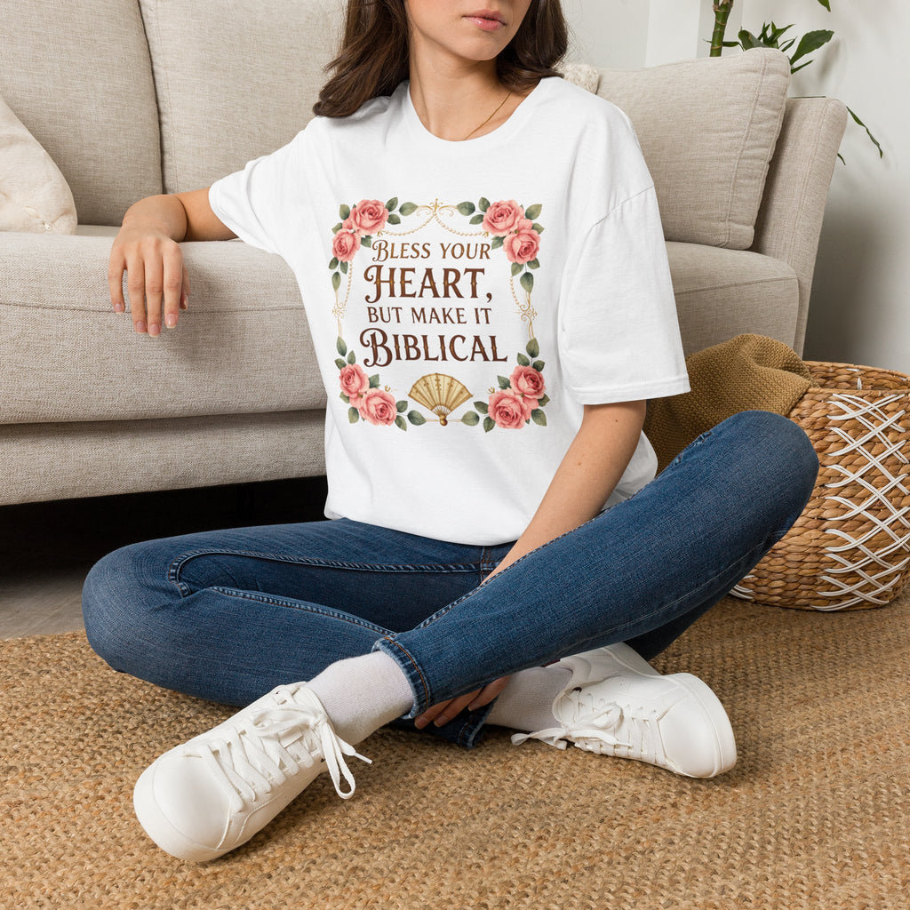Biblical Blessings T-Shirt — "Bless Your Heart, But Make It Biblical" Floral Tee