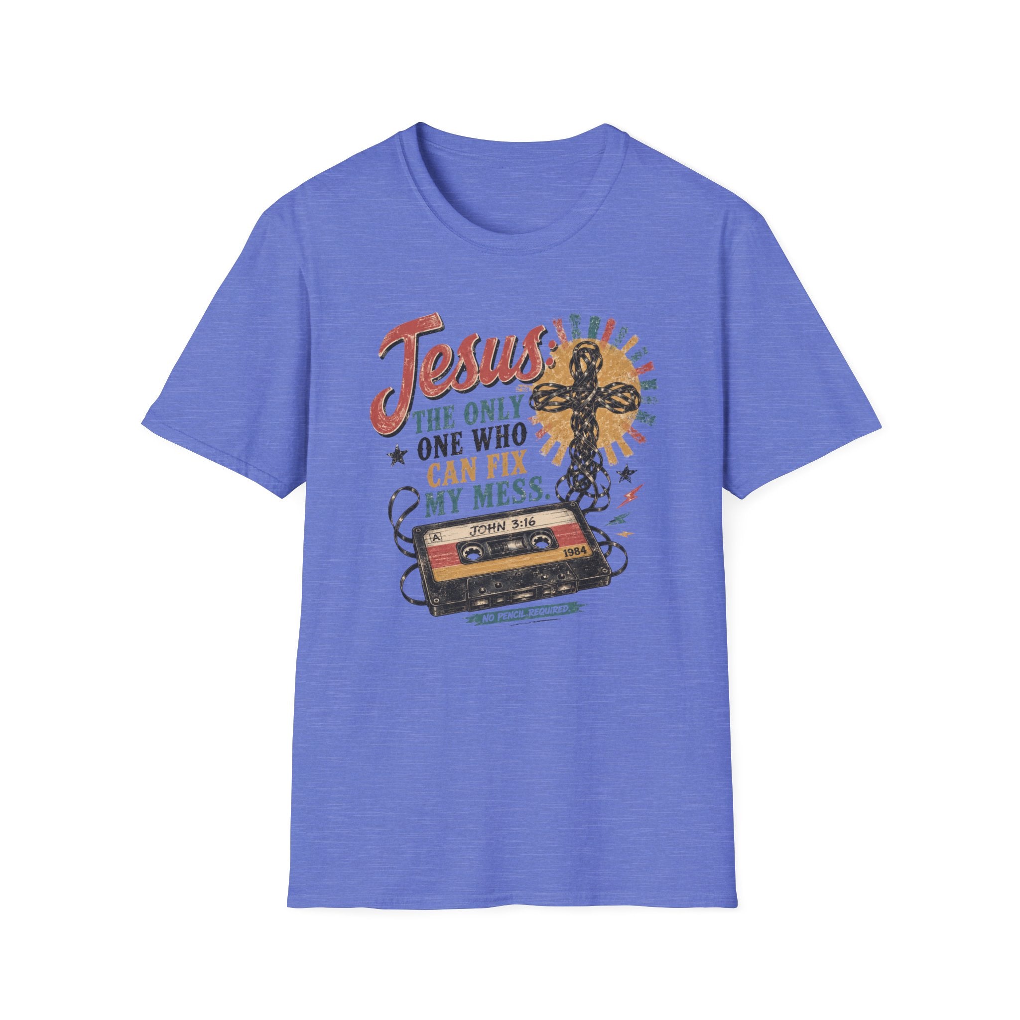 Jesus Can Fix My Mess T-Shirt — Retro Cassette Christian Tee