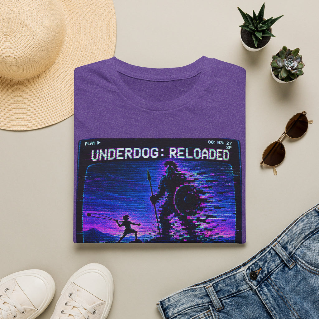 David vs Goliath Retro T-Shirt — "Underdog: Reloaded" Neon Graphic Tee