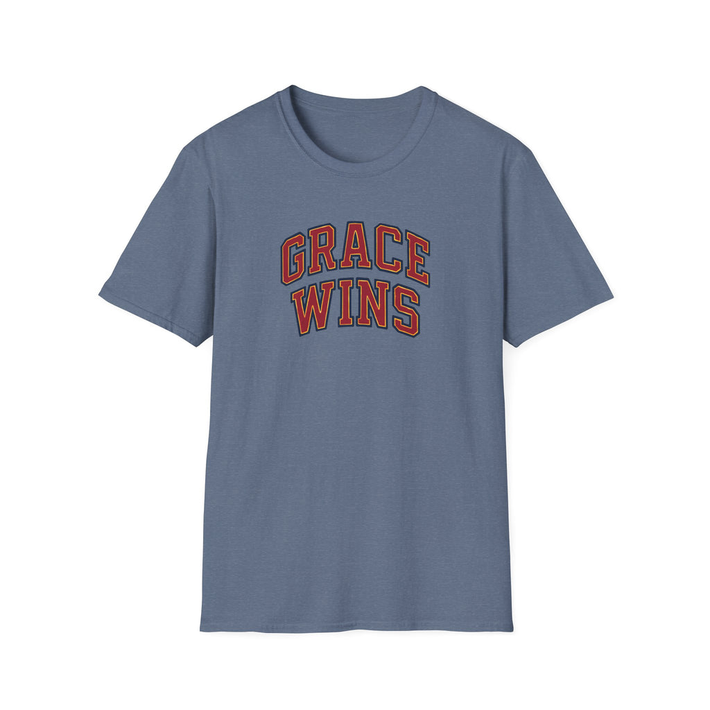 Grace Wins Bold Text T-Shirt