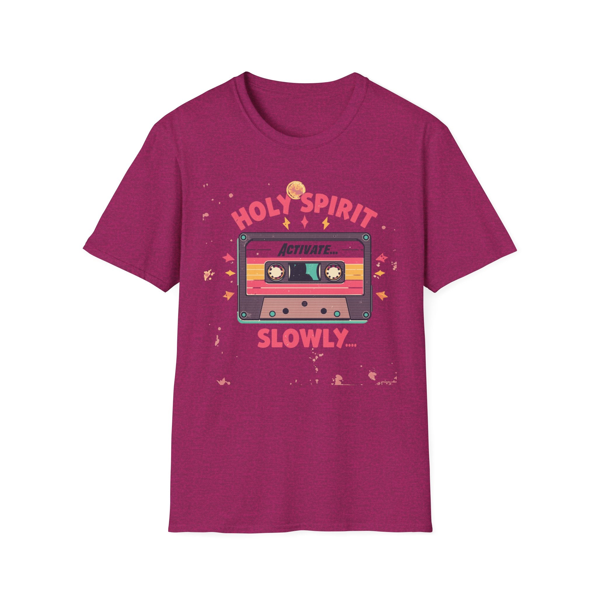 Holy Spirit Activate Slowly T-Shirt — Retro Cassette Christian Tee