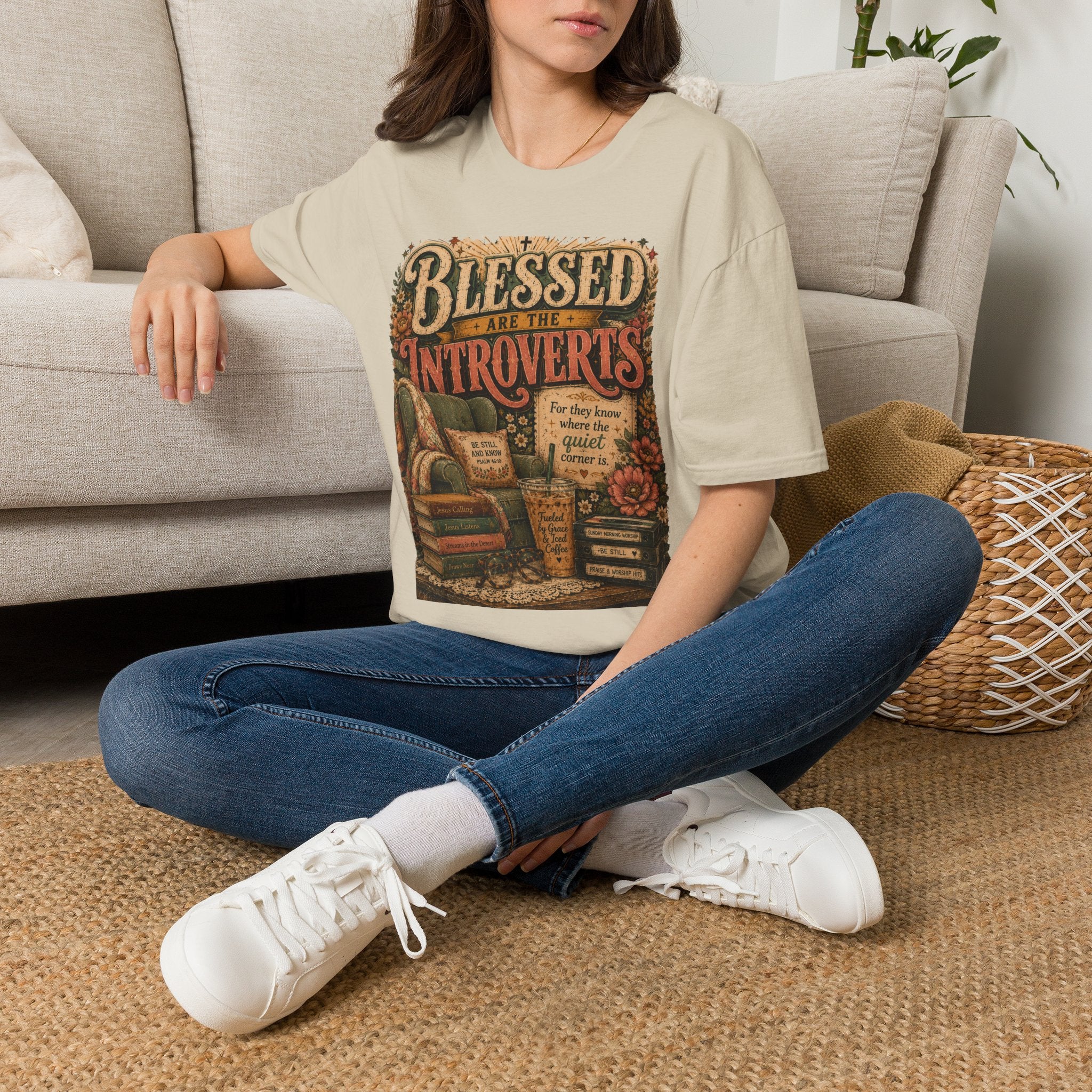 Blessed Are the Introverts T-Shirt — Cozy Vintage Introvert Tee