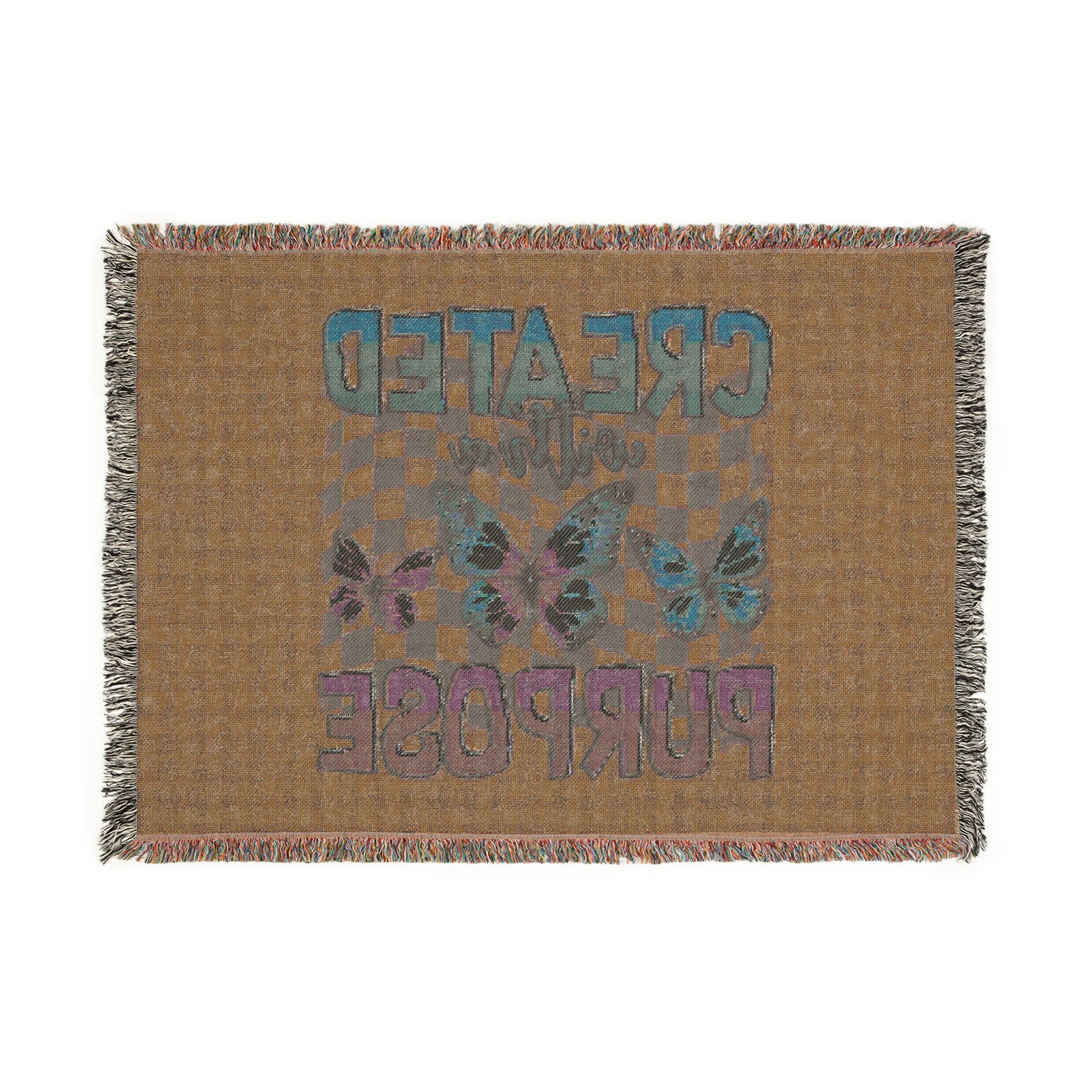 Created With Purpose Woven Blanket — Inspirational Butterfly Throw