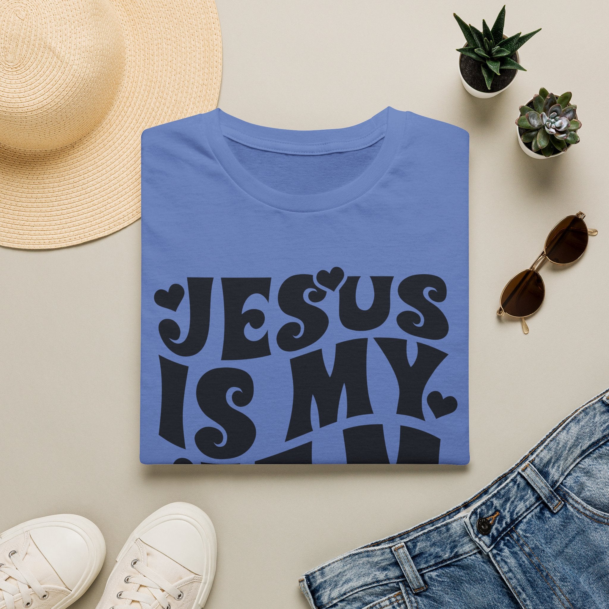 Jesus Is My Jam T-Shirt — Retro Heart Faith Tee