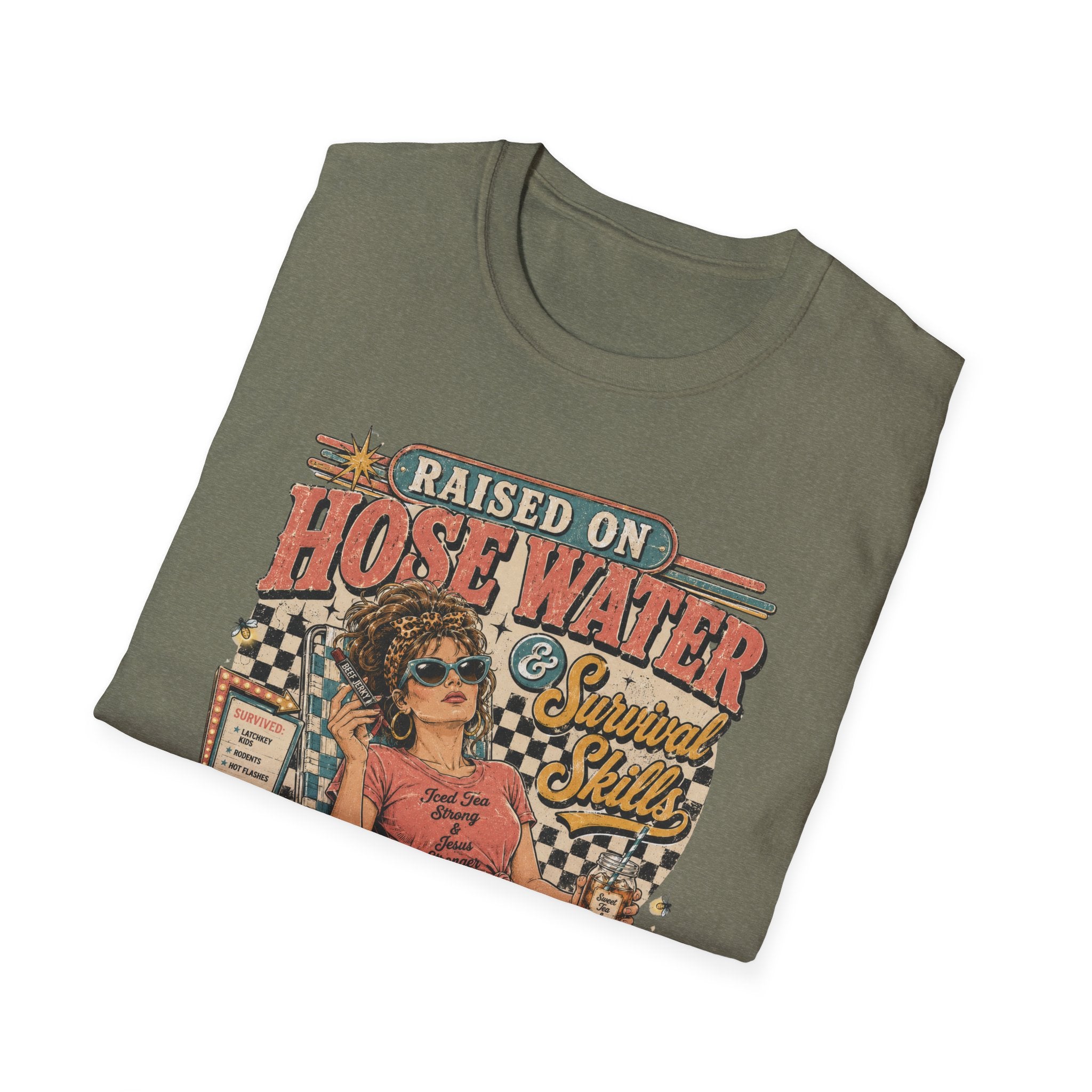 Raised on Hose Water Retro Graphic T-Shirt — Vintage Barber/Salon Vibes