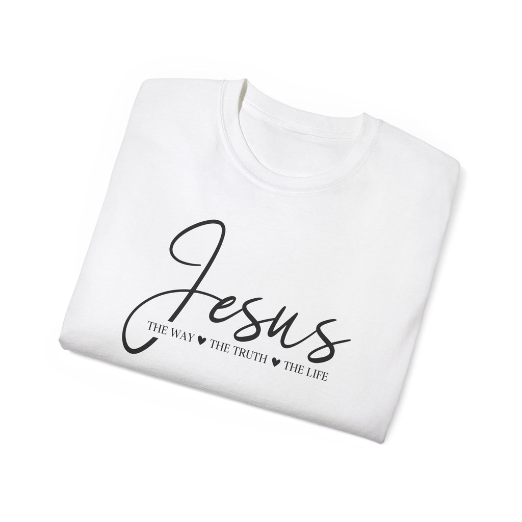 Jesus Script Tee — "Jesus: The Way The Truth The Life" Christian Faith T-Shirt