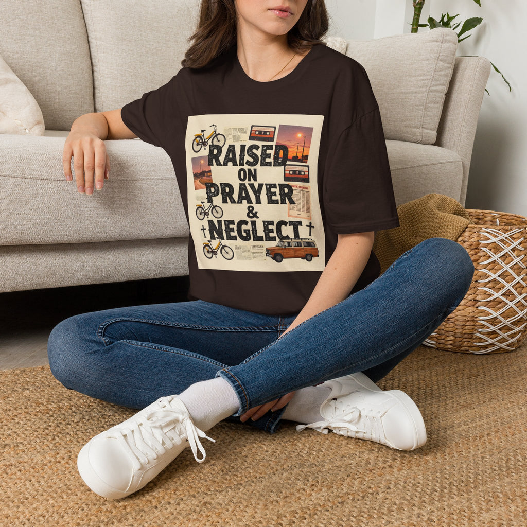 Raised on Prayer T-Shirt — Vintage Faith & Nostalgia Tee