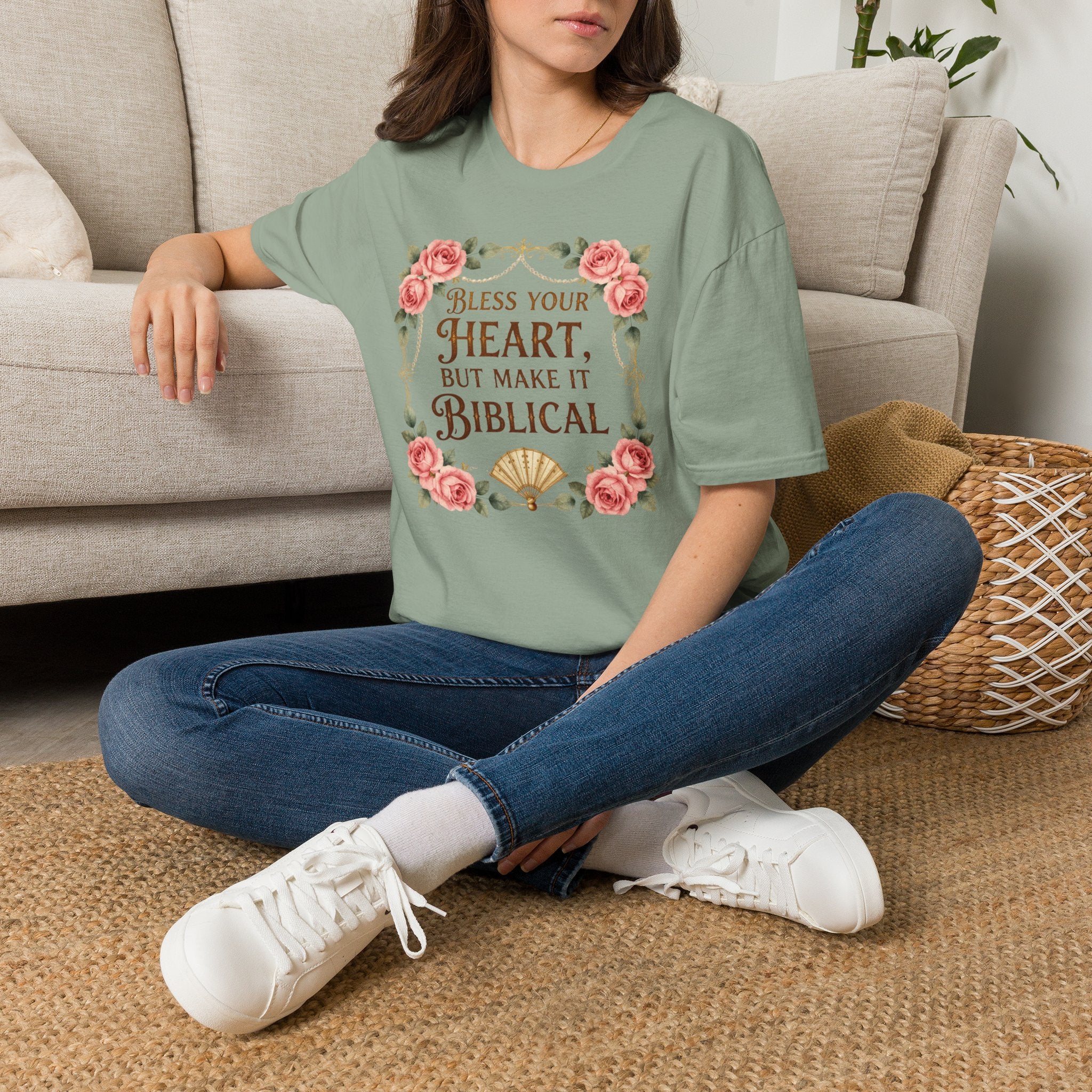 Biblical Blessings T-Shirt — "Bless Your Heart, But Make It Biblical" Floral Tee