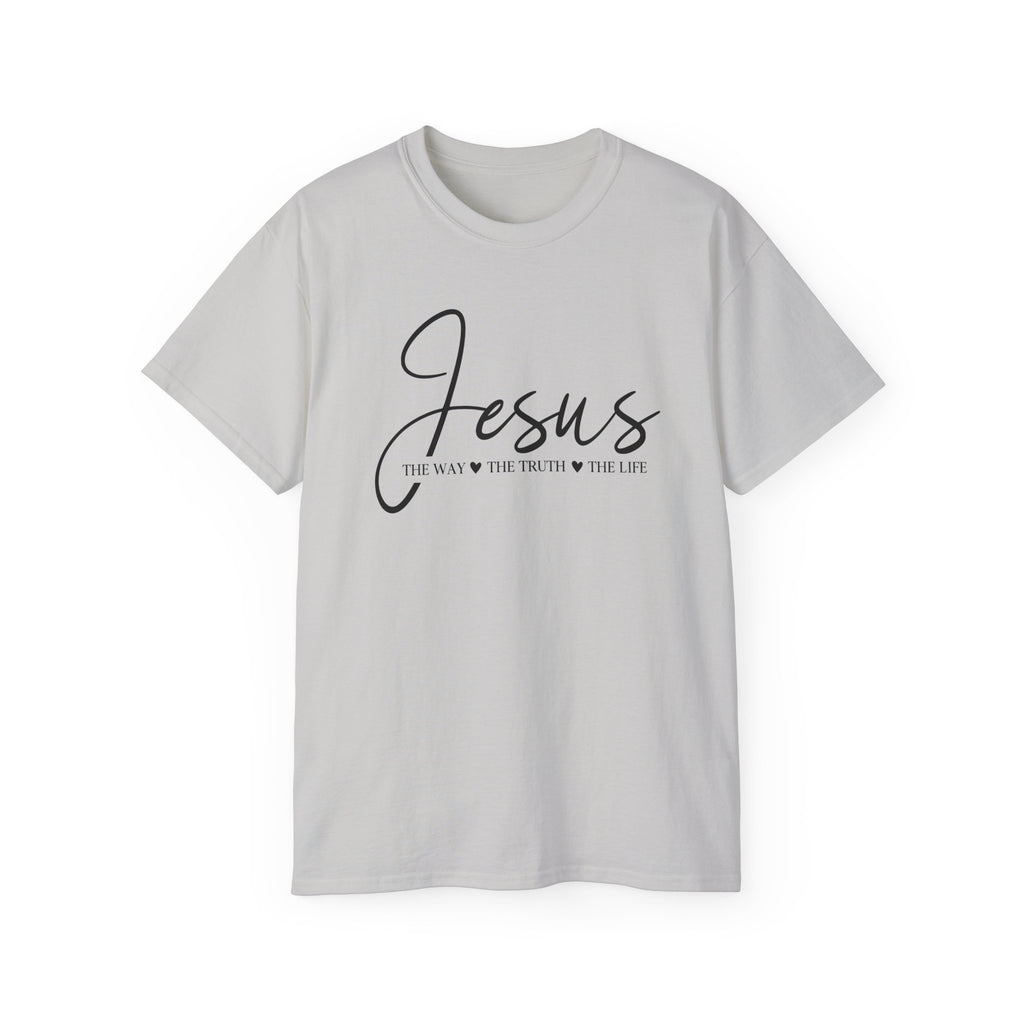 Jesus Script Tee — "Jesus: The Way The Truth The Life" Christian Faith T-Shirt