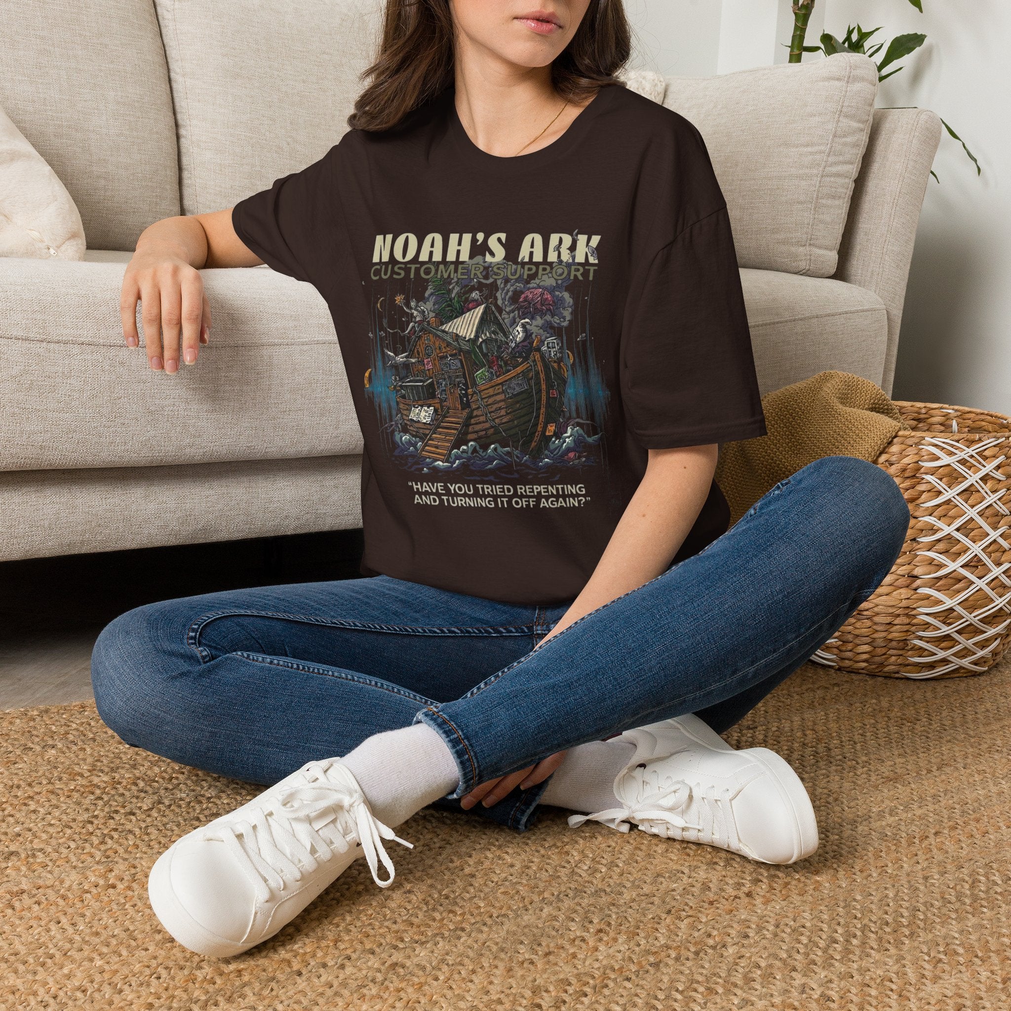 Noah's Ark Graphic T‑Shirt — Vintage Ark Illustration with Animals